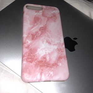 iPhone 7 Plus Case, Baby Pink Marble Design Case